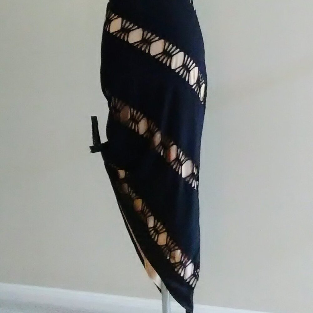 NWOT 90s Vintage Asymmetrical Knit Midi Dress - Picture 3 of 4